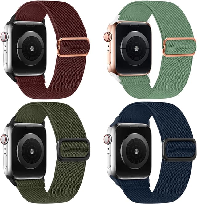 Thumbnail 6 de Adjustable Elastic Replacement Strap 4 Pack for Apple Watch