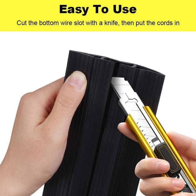 Detalle 2 de Adiwo Floor Cable Protector (1m) heavy-duty PVC floor cable cover with 3 channels