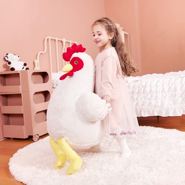 Detalle de IKASA Giant Chicken Plush Toy (60cm) – large hen “Henny Big” soft stuffed animal
