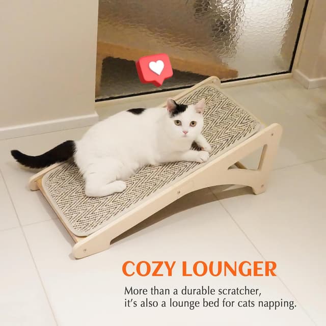 Detalle 2 de PETKARAY griffoir pour chat en forme de L avec sisal naturel et herbe à chat