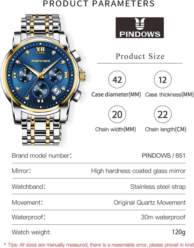 Detalle 2 de PINDOWS Quarzuhr mit Datumsanzeige 30 m