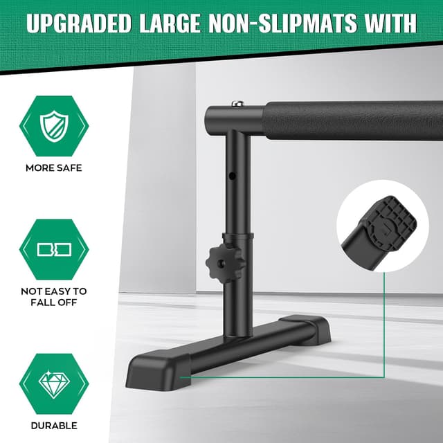 Detalle de IMAYCC Parallettes calisthénics 2 en 1 réglables (barres de dips/push-up) antidérapantes