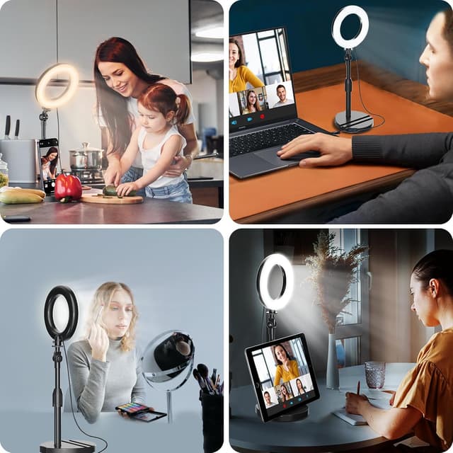 Thumbnail 6 de 5-inch Desk Ring Light with Telescopic Stand and Built-in Phone Holder