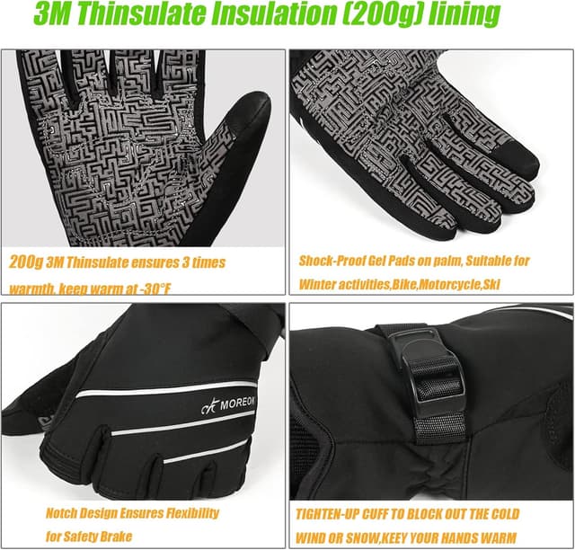 Thumbnail 1 de Waterproof Windproof Winter Gloves -30°C 200g Thinsulate