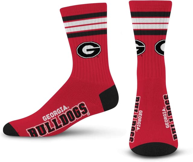 Detalle de For Bare Feet Women’s NFL Four Stripe Socks (NCAA Georgia Bulldogs)