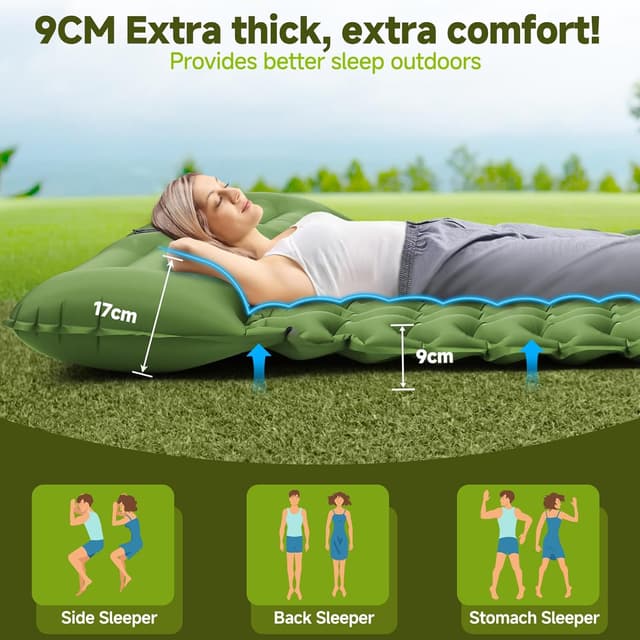 Detalle de FORRINX Materassino da campeggio autogonfiante per 2 persone 200 x 130 cm ultraleggero