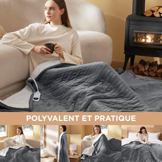 Detalle 2 de Bedsure Couverture chauffante 130x180