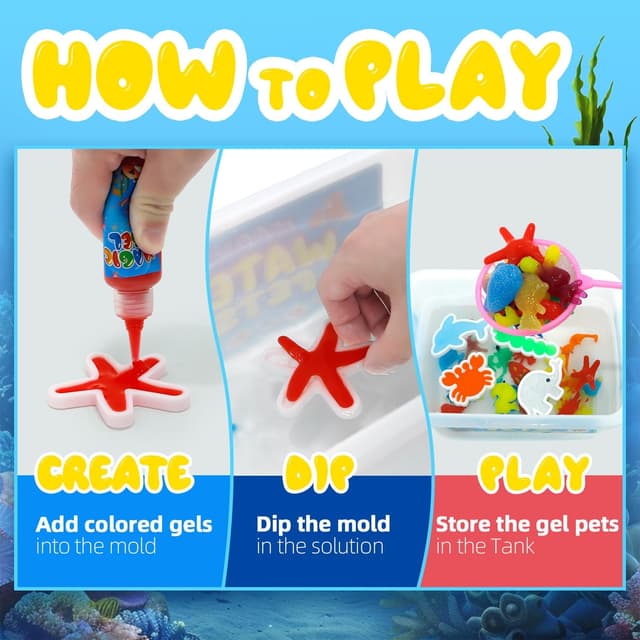 Detalle de Flavery Magic Water Elf Kit squishy maker set with 20 magic gels and 24 shape moulds