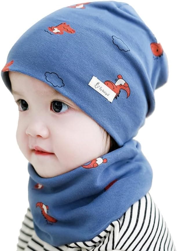 Detalle de Uniyoung Baby Cotton Beanie Hat and Collar Scarf Set (Kids Warm Skull Cap Set)