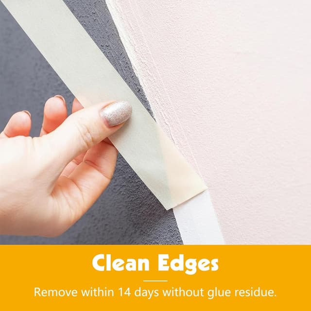 Detalle de Fyguard 5 Rolls Painters Tape (White) 24mm x 50m – residue-free masking tape for multi-surface painting