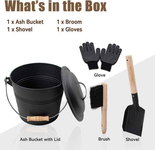 Thumbnail 2 de BRIAN & DANY Ascheeimer 5L für Kamin 🪵