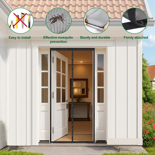 Detalle de 4UMOR Zanzariera magnetica per porta 140x240 cm con chiusura automatica e rete traspirante