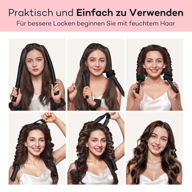 Detalle 2 de Umisleep Seide Heatless Lockenwickler (99 cm) – Lockenband fürs Overnight-Styling ohne Hitze