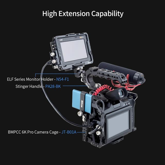 Thumbnail 6 de Nitze Monitor Cage JT-B01A für Blackmagic Video Assist 5 Zoll (3G/12G) – Rahmen mit NATO-Schiene & Kaltschuh