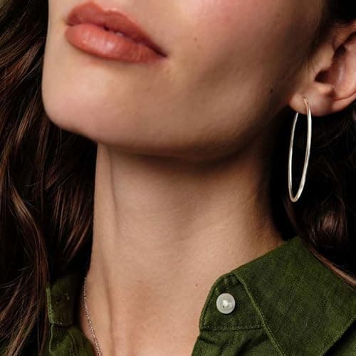 Detalle 2 de Pendientes de aro MOROTOLE en plata de ley 925 grandes para mujer