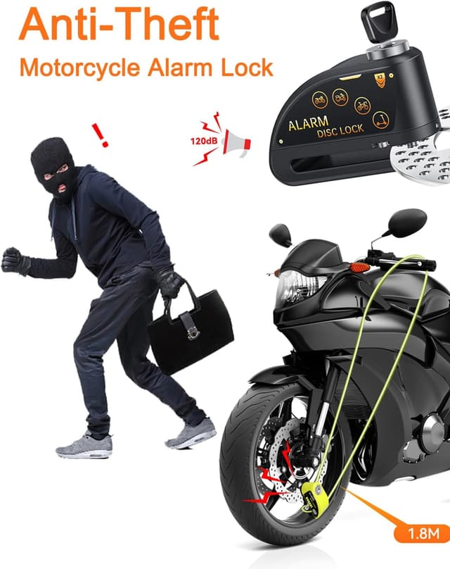 Thumbnail 4 de YBLNTEK Motorbike Alarm Disc Lock 120dB 🏍