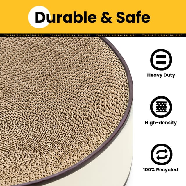 Detalle de Conlun Oval Cat Scratching Board – 2-in-1 scratching & lounging bed with sealed base