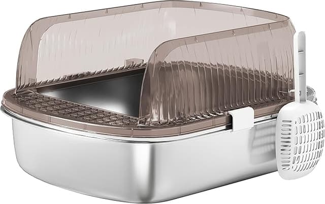 Detalle de PawHut Arenero Cubierto para Gatos Extra Grande 🐾