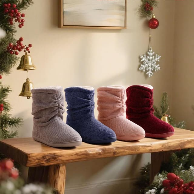 Thumbnail 2 de LongBay Women's Cozy Winter Slipper Boots Memory Foam