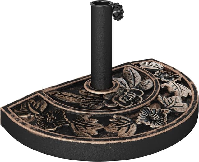 Detalle de Outsunny Base Parasol Demi-Cercle 9 kg Bronze