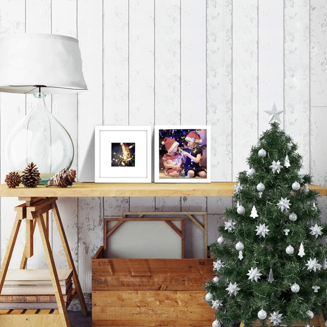 Thumbnail 6 de EGOFINE 8x8 Solid Wood Photo Frames Set of 4 (White) with Acrylic Glass – square frames for 4x4 photos