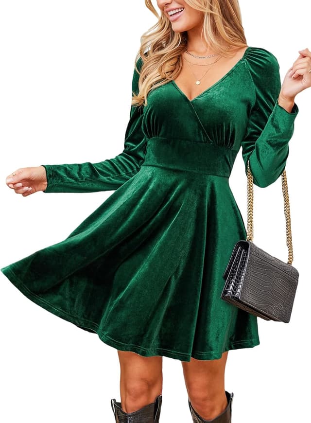 Detalle de CUPSHE Mini robe col en V 2023, Vert
