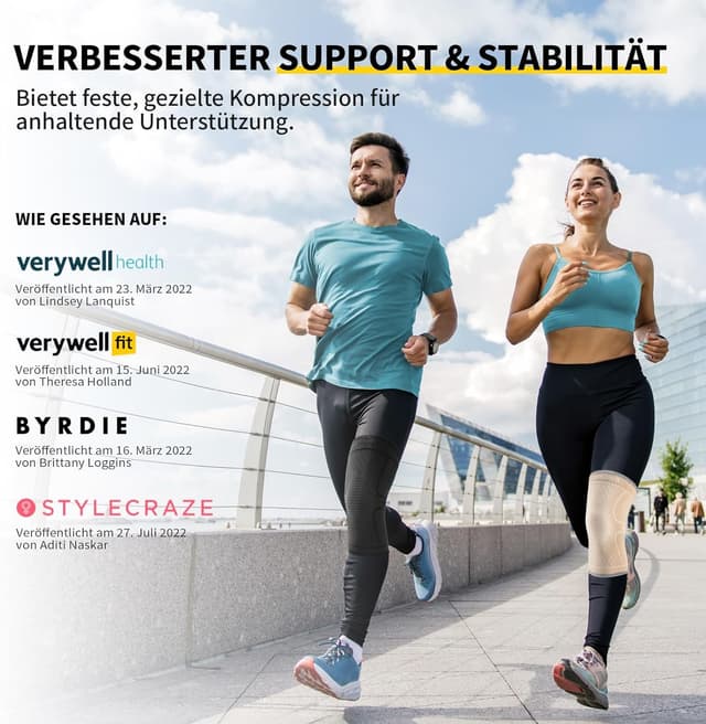 Detalle de CAMBIVO Kniebandage X2 für Männer & Damen – Kompression bei Meniskusriss, ACL, Arthritis