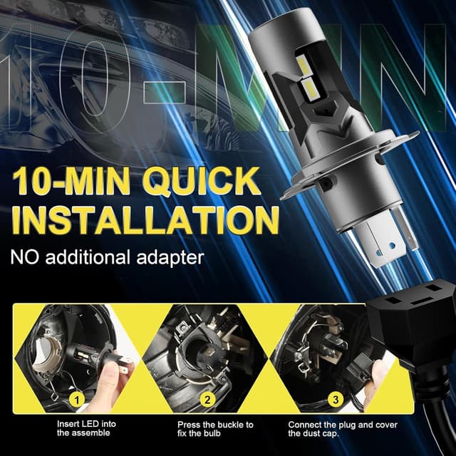 Detalle de KOYOSO H4 LED 100W kit 26.000 lm fari auto 6500K 🔆