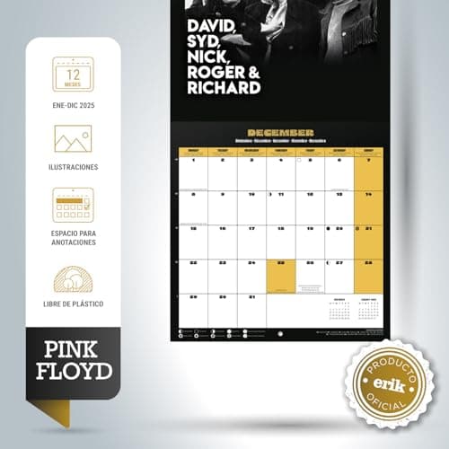 Thumbnail 2 de Calendario 2025 Pared Pink Floyd 📅 - Planificador Mensual Decorativo