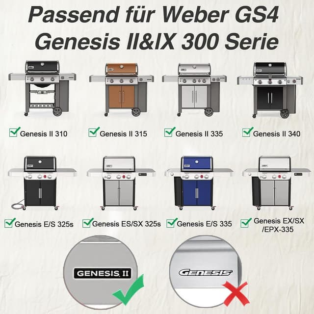 Detalle de 66032 Flavorizer Bars & Hitzeschild-Ersatz für Weber Genesis II und GS4 300-Serie (Aromaschienen, 5 Stück, 43,4 cm)