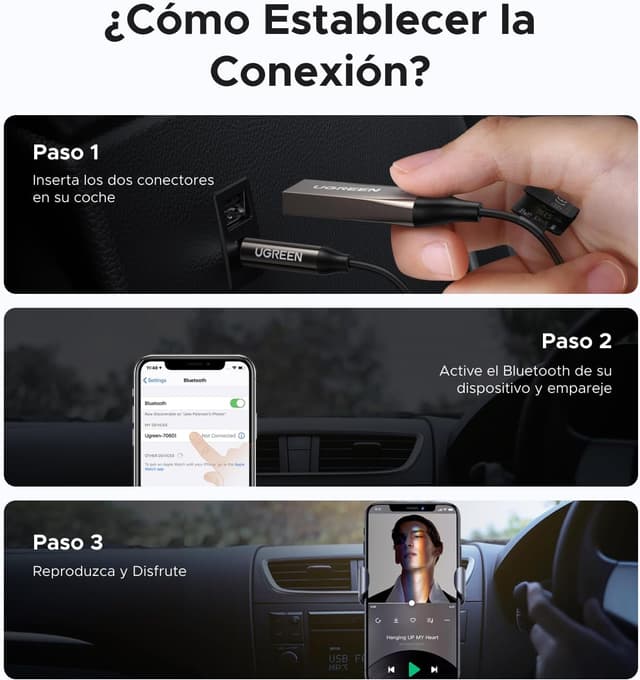 Thumbnail 5 de UGREEN Receptor Bluetooth 6.0 para coche 10 m