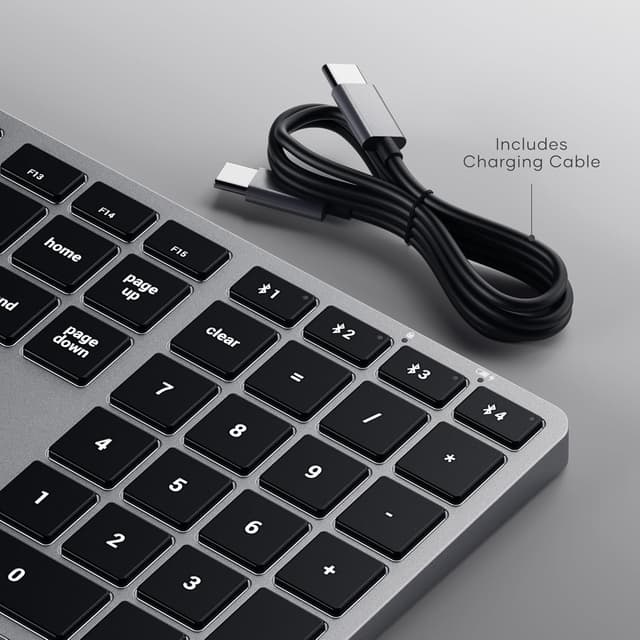 Detalle de Satechi Wireless Slim X3 QWERTY US: tastiera Bluetooth ricaricabile e retroilluminata con tastierino numerico