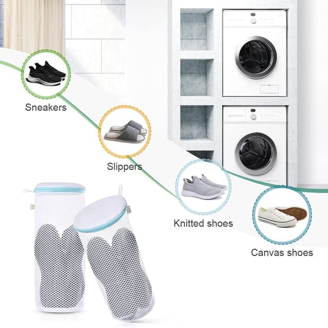Thumbnail 6 de OTraki 2 Pack Shoe Washing Machine Bag with Zips for Trainers, Football Boots, Socks & More