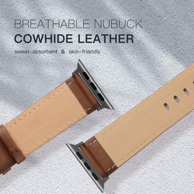 Detalle 1 de PARMPH Leather Band for Apple Watch 42–46mm