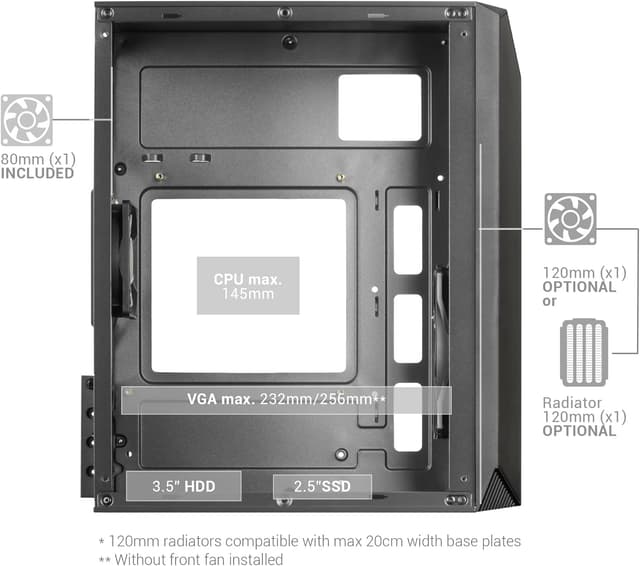 Detalle 2 de Mars Gaming MC-S1 Biasso Case PC Gaming compatto Micro-ATX 🖥