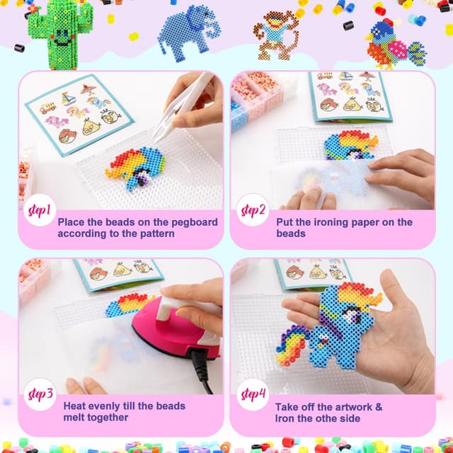 Detalle de MerryXGift Fuse Beads set 11,000 pcs for kids ๐จ