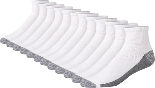 Detalle de Hanes Max Cushioned Ankle Socks for Men (multiple packs) — moisture-wicking comfort and reinforced durability