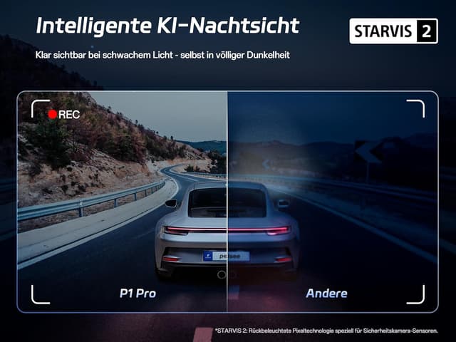 Detalle de Pelsee 4K Dashcam vorne und hinten mit GPS