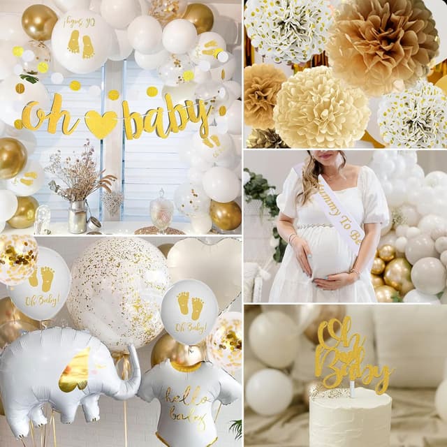 Thumbnail 3 de Decoración Baby Shower Blanco Dorado Oh Baby