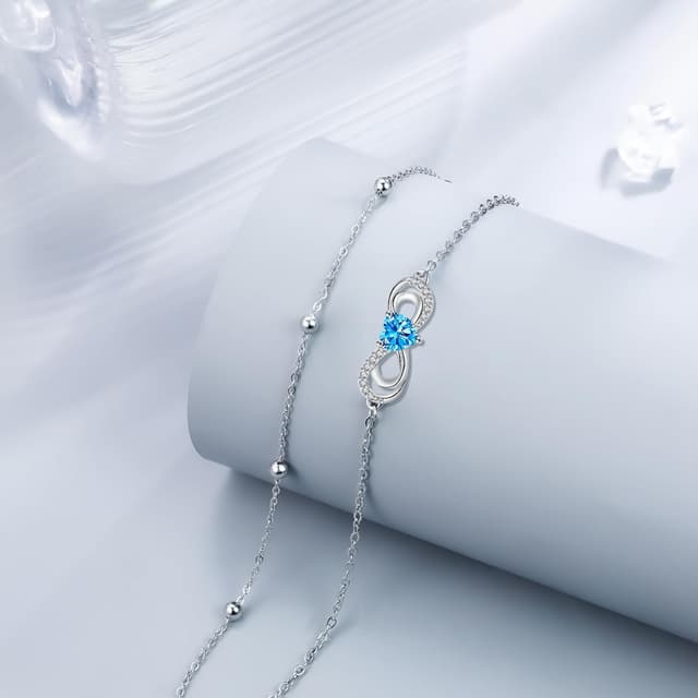 Detalle 2 de Yinsen Damen Unendlichkeitsherz Armband aus 925 Sterling Silber – Geschenkidee zu Geburtstag, Muttertag & Weihnachten