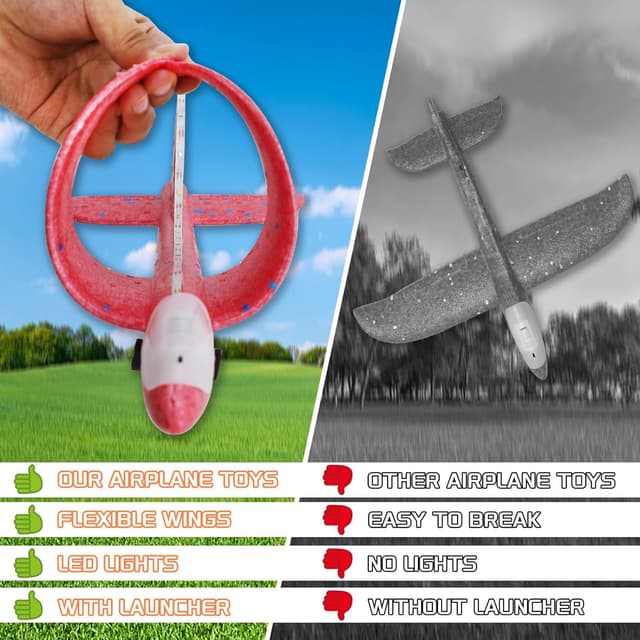 Thumbnail 5 de Airplane Launcher 3-Pack LED Glider Set 🪁