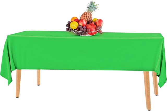 Detalle de 14-Pack Premium Lime Green Plastic Tablecloth (54 x 108 in) for Rectangle Tables