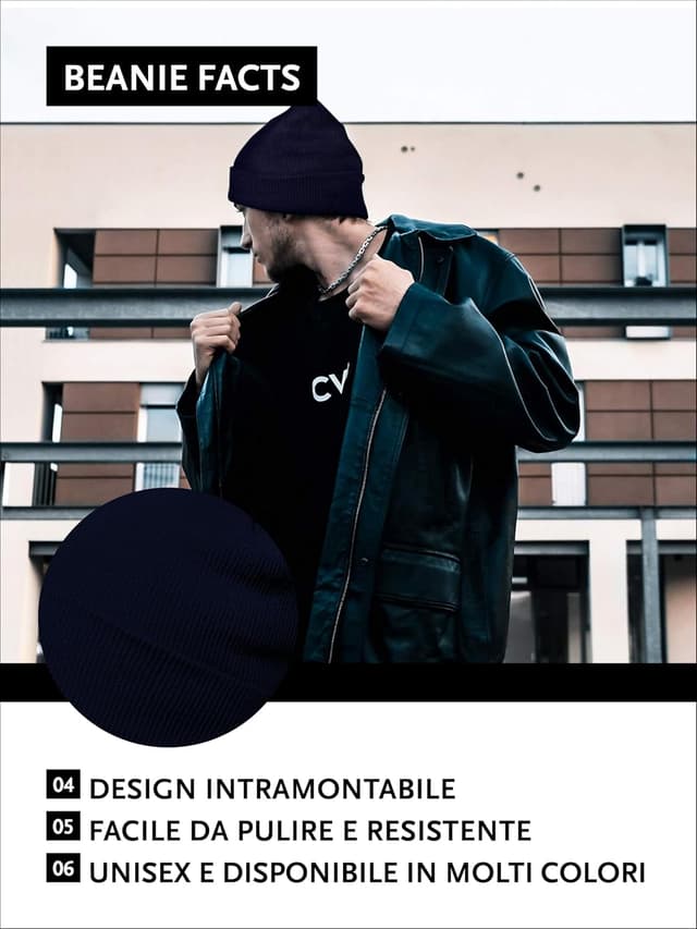 Detalle 2 de DonDon beanie invernale classico in maglia