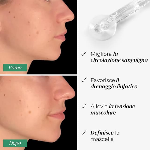 Detalle de PLANTIFIQUE Gua Sha Viso in Giada (Gua Sha Jade) per massaggio rassodante e drenante