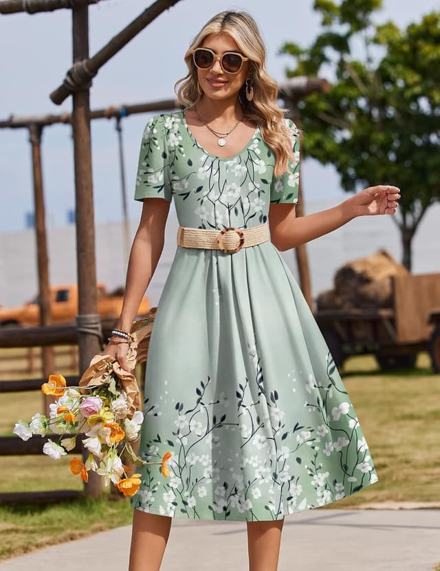 Thumbnail 3 de Zeagoo Floral Midi Dress with Pockets