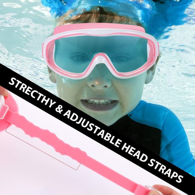 Detalle 2 de Yizerel 2 Pack Kids Swim Goggles (Ages 3–15) – Wide Vision, Anti-Fog, UV Protected