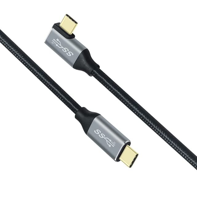 Detalle de DCHAV USB-C to USB-C cable (0.5m), 100W fast charging, 90° right-angle, USB 3.1 Gen 2 10Gbps PD 3.1