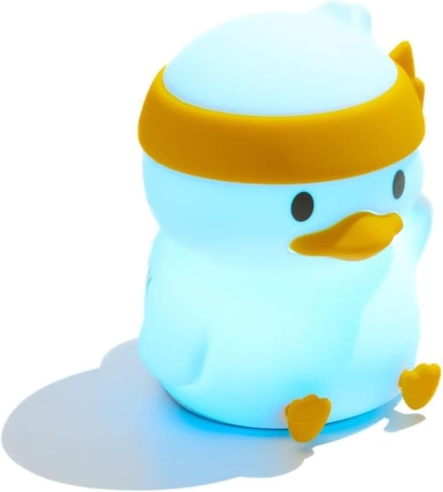 Detalle 2 de Muitomas lampada in silicone a forma di anatra per bambini, luce touch morbida per cameretta (bianca)