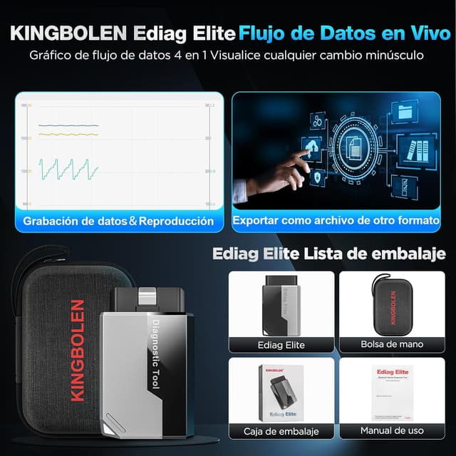 Thumbnail 6 de KINGBOLEN EDIAG Elite OBD2 📱 Diagnóstico Multimarca y Reset