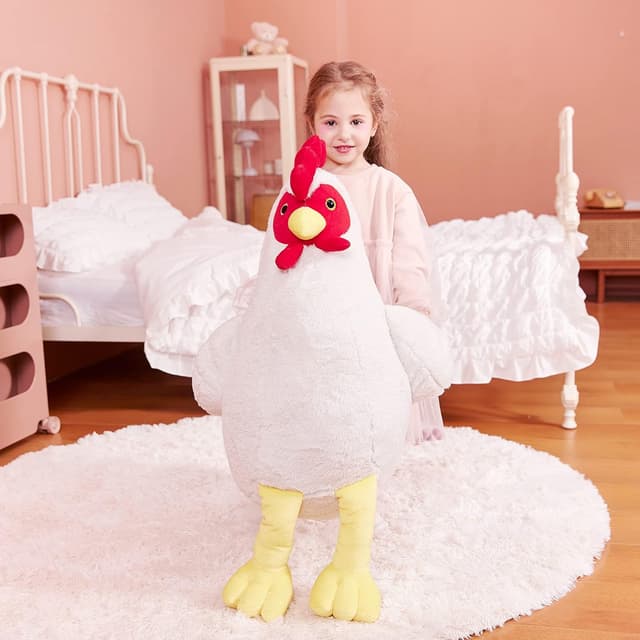 Detalle de IKASA Giant Chicken Plush Toy (60cm) – large hen “Henny Big” soft stuffed animal